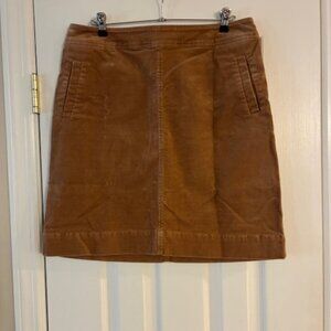 Talbots Women's Tan Brown Cotton Stretch Corduroy Knee Length Preppy Skirt Sz 10
